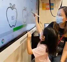 Pre-primary Kinder 1 and Kinder 2 students engaged in English, Math, and Chinese.